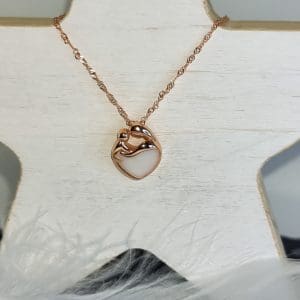A Mothers Bond Necklace - Rose Gold Plated on Sterling Silver Pendant and Chain